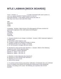 MTLE LABMAN [MOCK BOARDS] Exam Questions and Correct Answers