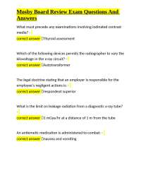 Mosby Board Review Exam Questions and Answers for Radiography