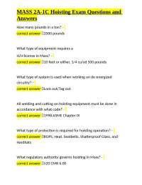 MASS 2A-1C Hoisting Exam Questions and Answers: A Comprehensive Guide
