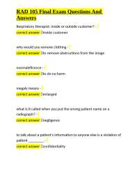 RAD 105 Final Exam Questions And Answers