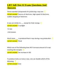 Radiography Self-Test: Multiple Choice Questions and Answers