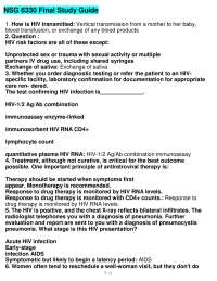 NSG 6330 Final Study Guide: Key Concepts in Women's Health and HIV