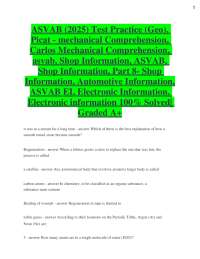 ASVAB (2025) Test Practice (Geo),  Picat - mechanical Comprehension,  Carlos Mechanical Co