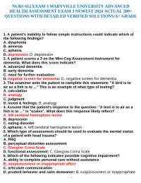 NURS 612 Exam 3: Advanced Health Assessment Questions and Answers