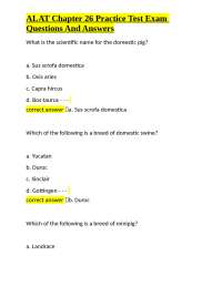 ALAT Chapter 26 Practice Test Exam: Questions and Answers on Swine Science