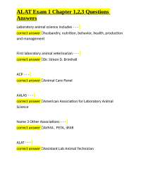 ALAT Exam 1: Chapter 1, 2, & 3 Questions and Answers