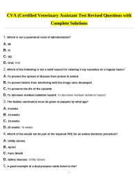 Certified Veterinary Assistant (CVA) Exam Review: Practice Questions and Answers