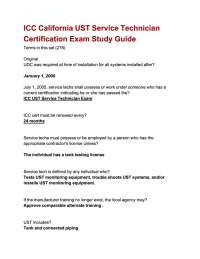 ICC California UST Service Technician Certification Actual Exam 200 Questions and Correct