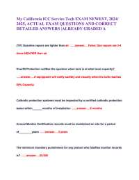 ICC California UST Service Technician Certification Actual Exam 200 Questions and Correct