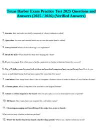 Texas Barber Exam Practice Test: Questions and Answers for 2025-2026
