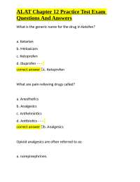 ALAT Chapter 12 Practice Test: Pharmacology Questions and Answers