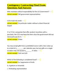 Contingency Contracting: A Comprehensive Exam with Questions and Answers