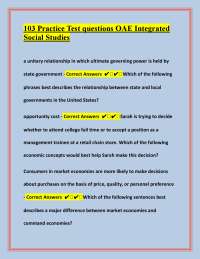 103 Practice Test Questions: OAE Integrated Social Studies