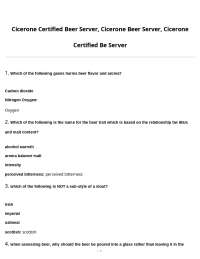 Cicerone Certified Beer Server Exam Questions and Answers