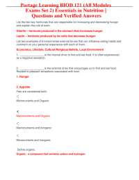 BIOD 121 Essentials in Nutrition: Exam Questions and Answers