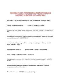 Associate CET Practice Exam Questions and Answers: Electronics Fundamentals