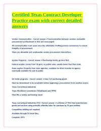 Texas Public Procurement Practices: A Practice Exam