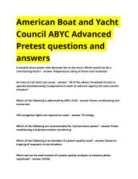 ABYC Advanced Pretest Questions and Answers: Boat Electrical Systems