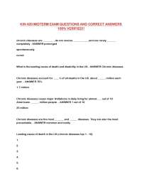 KIN 420 Midterm Exam: Chronic Diseases, Exercise, and Patient Management