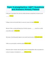 Anatomy and Physiology I (A&P 1) Questions and Answers