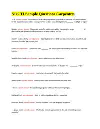 NOCTI Sample Questions Carpentry