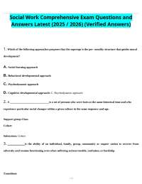 Social Work Exam Questions and Answers