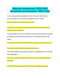 Walmart Assessment 2024-2025 Questions and Answers 100% Pass