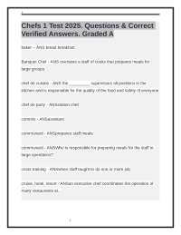 Culinary Arts Terminology and Roles: A Question and Answer Guide