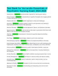 Essentials of Psychiatric Nursing: Key Terms and Concepts