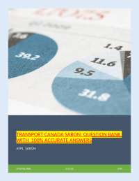 TRANSPORT CANADA SARON: QUESTION BANK WITH  100% ACCURATE ANSWERS