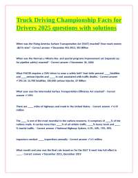 Truck Driving Championship Facts for Drivers 2025 questions with solutions