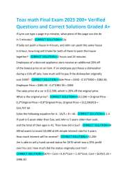 Teas Math Final Exam: 200+ Verified Questions and Solutions