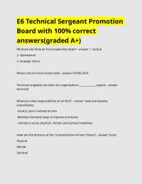 E6 Technical Sergeant Promotion Board Study Guide: Questions and Answers