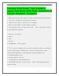 Food Safety and Handling: A Comprehensive Exam with Answers