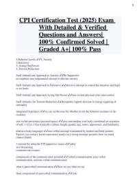 CPI Certification Test (2025) Exam  With Detailed & Verified Questions and Answers| 100% C