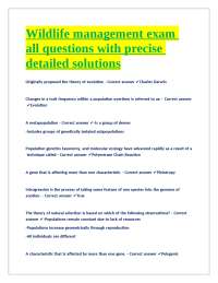 Wildlife Management Exam: Questions and Detailed Solutions