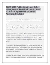 CHEF 1205 Public Health and Safety Management: Practice Exam Questions and Answers