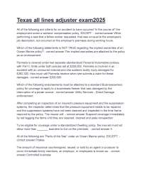 Texas All Lines Adjuster Exam Prep: 2025 Q&A Guide