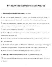 NYC Tour Guide Exam: History and Landmarks