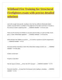 Wildland Fire Training Exam: Questions and Verified Solutions