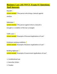 Business Law Exam Questions and Answers