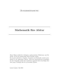 Zusammenfassung Mathematik Abitur/Matura