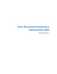 Gestão de Recursos Financeiros e Patrimoniais: Processos e Fluxos - Prof. Augustus