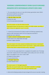 NURSING COMPREHENSIVE EXAM QUESTIONSAND ANSWERS WITH RATIONALES UPDATE 2025-2026