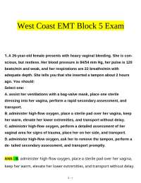 EMT Exam: Gynecologic Emergencies and Trauma