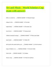 Art and Music - World Scholars Cup exam with answers