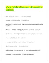 World Scholars Cup Exam: Complete Solutions and General Knowledge