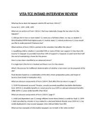 VITA-TCE Intake Interview Review: Mastering Form 13614-C