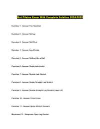 Mat Pilates Exam: Complete Exercise Solutions & Principles