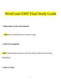 WestCoast EMT Final Study Guide tested questions (latest 2025 / 2026) with verified answer